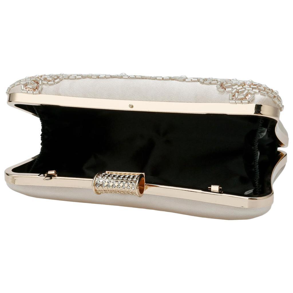 Women Beaded Clutch Evening Bag Fashion Rhinestone Diamond Wedding Handbag Bridal Purse for Cocktail Party Prom