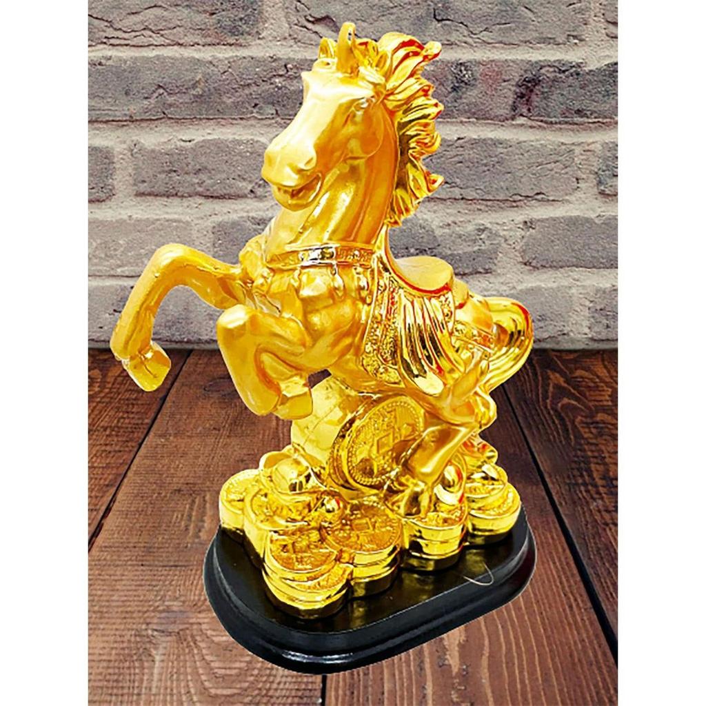 Exclusive Golden Set of 1 Polyresin Fengshui Victory Running Horse for Positive Energy Vibrations