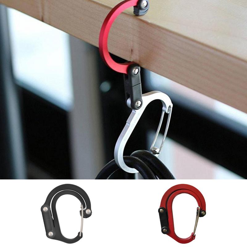 Multifunctional Hybrid Gear Clip Carabiner 360 Degree Rotating Hook Strong Buckle Camping Hiking Travel Backpack Outdoor Gadget