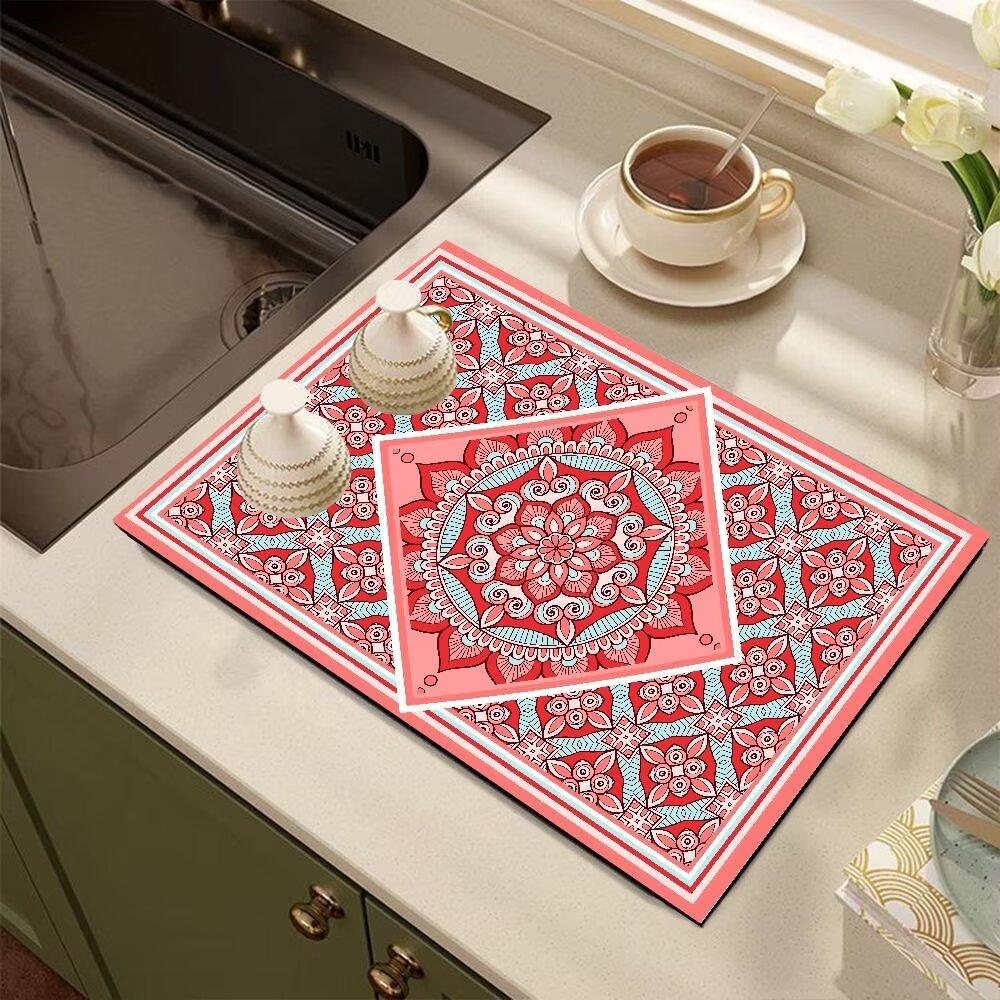 Diatomite Kitchen Countertop Draining Mat Sink Square Absorbent Mat Desktop Insulated Placemats Coasters Washable Carpet