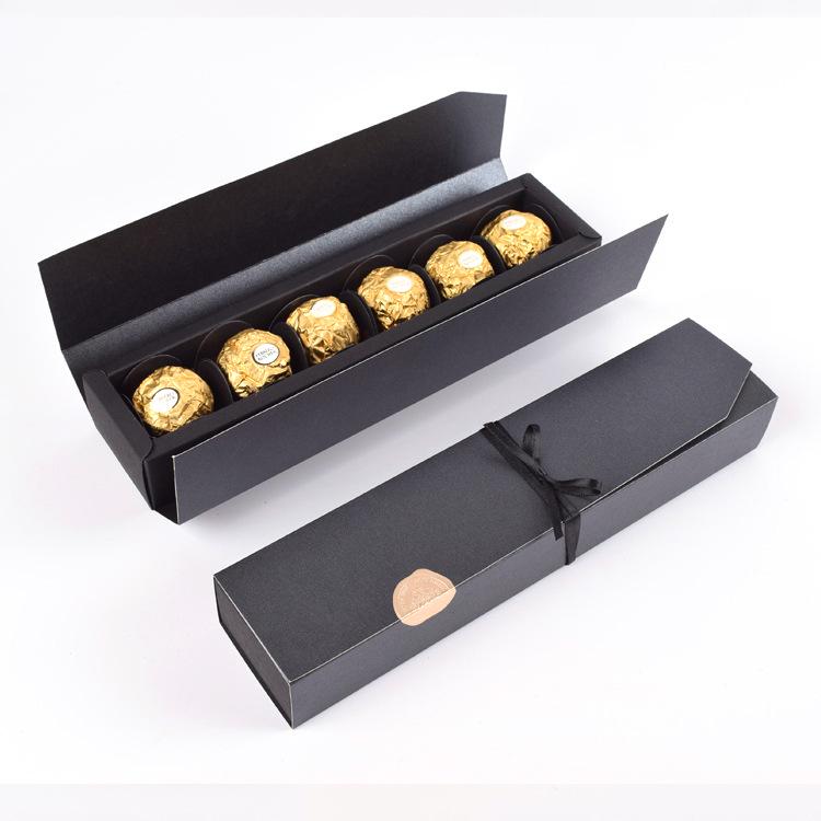 Korean-Style Minimalist Solid Color Long Strip Wedding Candy Box