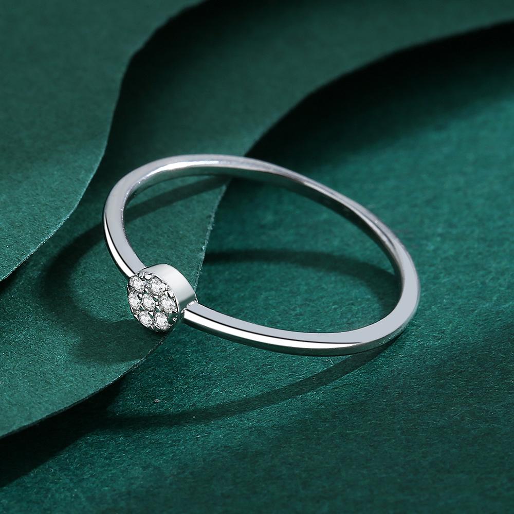 Schlichter runder Ring aus 925er-Sterlingsilber für Damen, geometrisch, originales echtes Sterlingsilber, Jahrestagsgeschenk, Sterlingsilber-Schmuck