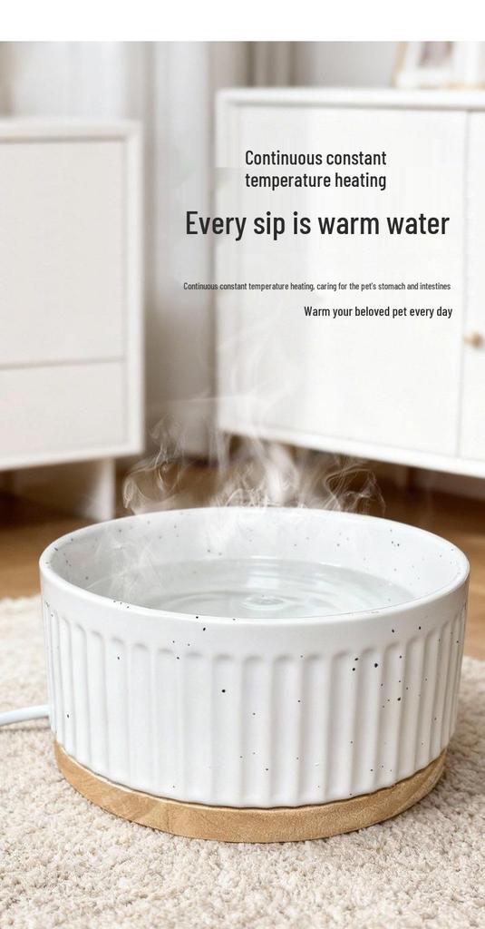 Heated Ceramic Pet Water & Yogurt Bowl for Cats & Dogs