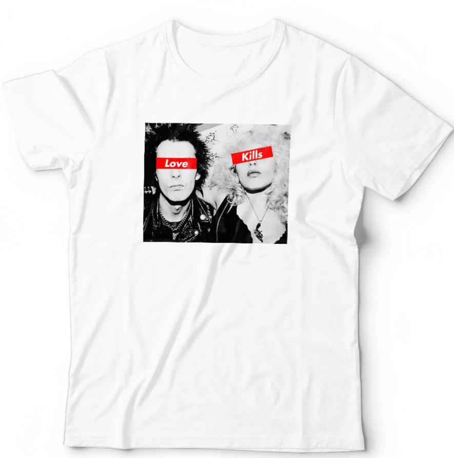 Love Kills Unisex T Shirt Sid and Nancy Sid Vicious Punk Shirt, Punk T Shirt, Music Lover, Retro Shirt, Vintage T-Shirt Rock
