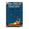 The Great Gatsby Vintage Book Cover Poster Metal Plaque Wall Pub Wall Custom Plates Tin Sign Posters