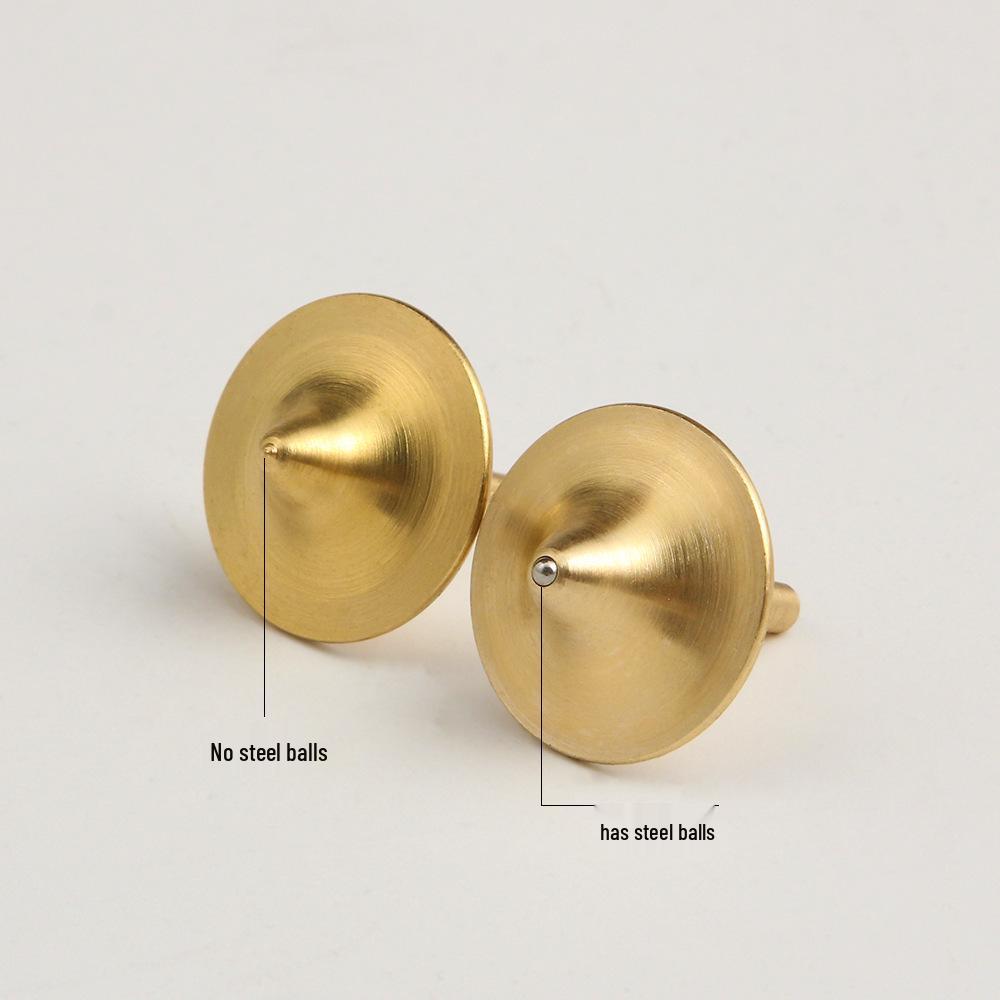 Inception Brass & Steel Ball Fingertip Gyroscope - No Resistance, Stress Relief Toy for Kids Brass Small Gyroscope (No Steel Ball)