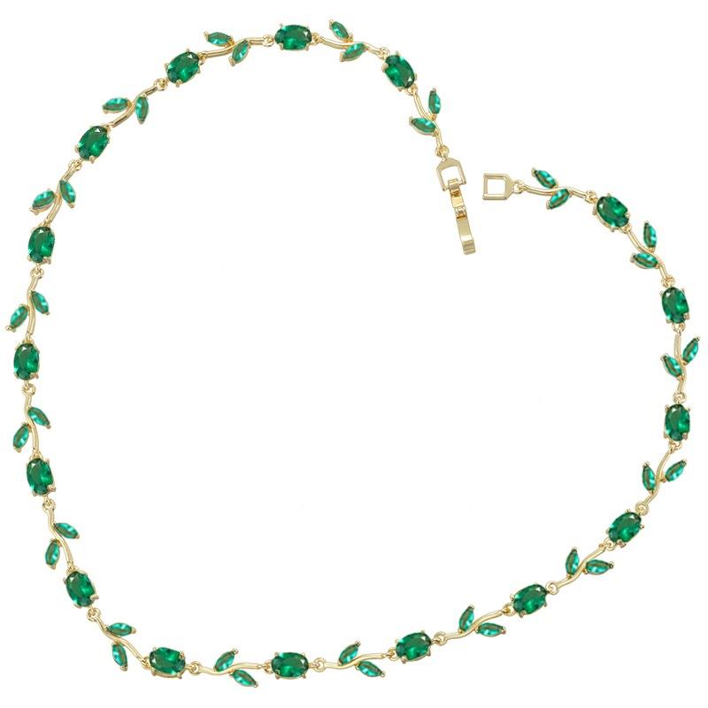 Light Luxury AAAAA Zircon Bracelet & Necklace Women's Exquisite Tulip Plant Design Jewelry Set