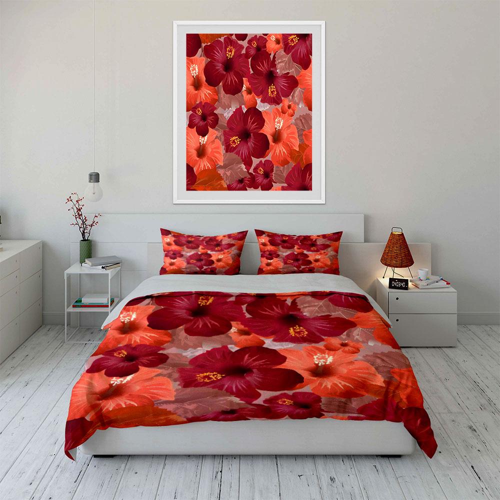 Tropical Floral Three-Piece Set  Kid'S And Adults' Bedroom Decor, Exquisite Three-Piece Bedding Set Gift