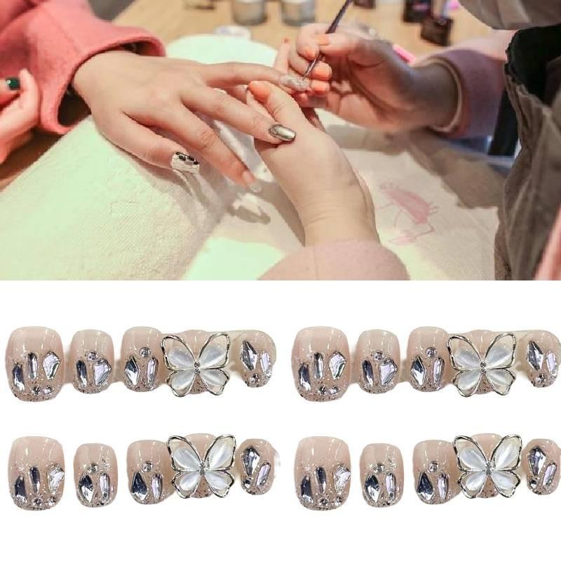High-quality Handmade Nail Stickers With Sparkling Gemstones For Ladies