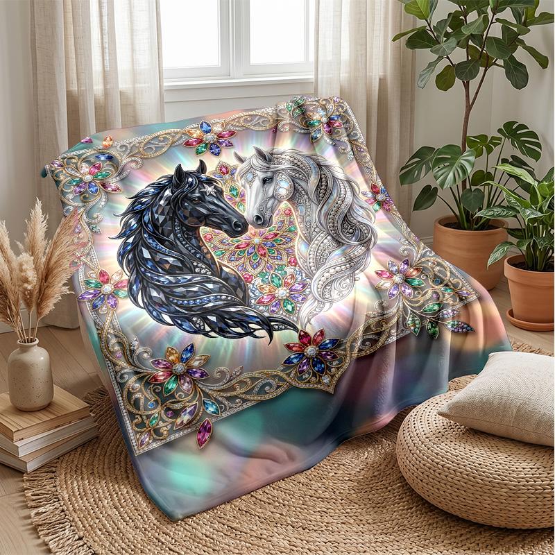 Equestrian Fantasy Journey Theme blanket Lightweight Warm Flannel Blanket Decorative Throw Blanket for Home Decoration