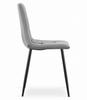 KARA Chair - Light Gray Velvet / Black Legs X 2