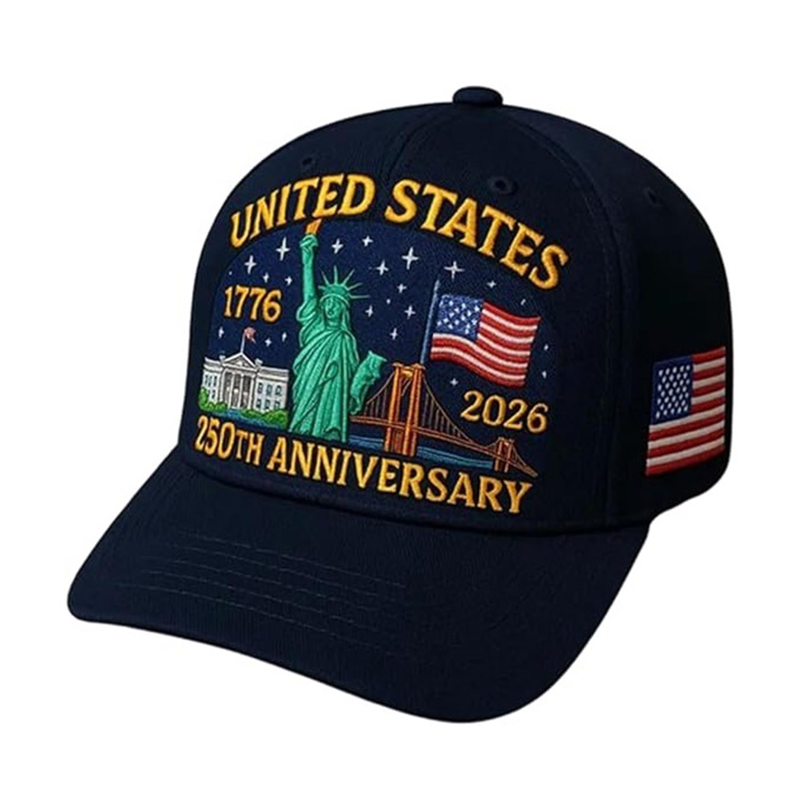 

US 250th Anniversary Cap Retro Washed Patriotic Cap US 250th Anniversary Tribute Hat Patriotic Baseball Cap for Men and Women