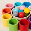 Wooden Montessori Color Sorting Cups Educational Toy For Childrens Cognitive Development