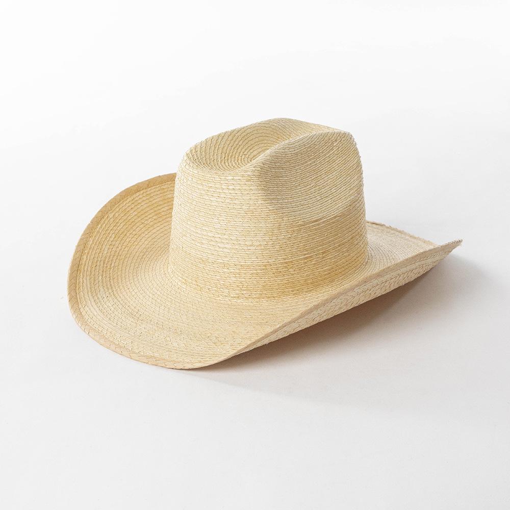 Raffia Straw Cowboy Hat Unisex Outdoor Travel Sun Protection Beach Western Style Straw Hat  Sombrero Cowboy