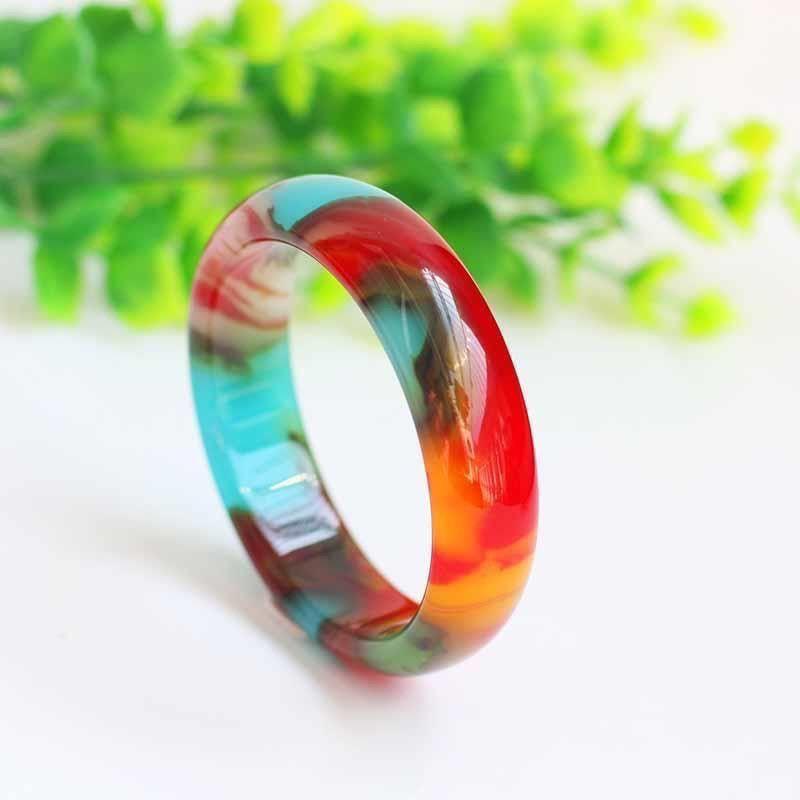 

Радужный нефритовый браслет Нефрит Гоби Нефрит «Куриная кровь» Браслет Нефритовый подарок Ювелирное изделие 64MM