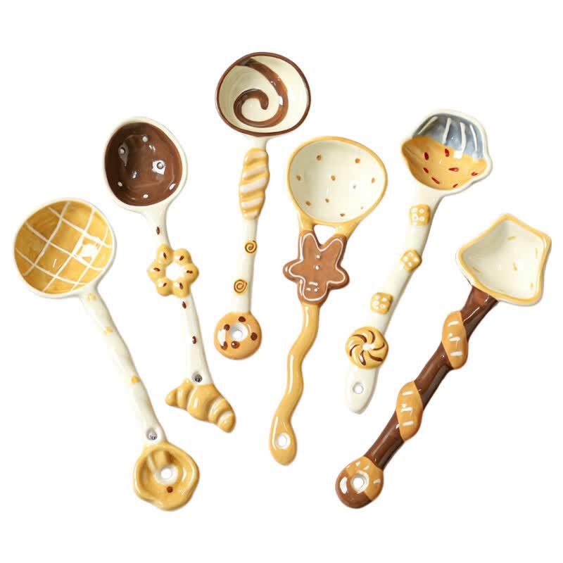 Cartoon Underglaze Ceramic Spoons 2-Pack