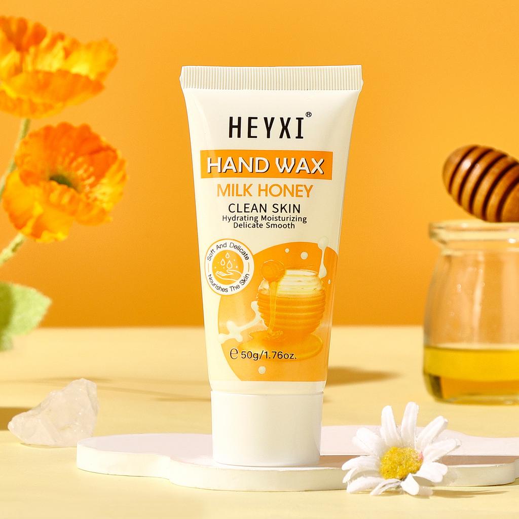 HEYXI Hand Wax Mask, Honey Peach Milk Honey Chamomile Peel Off Hand Mask, Deep Hydrating Moisturizing Nourishing Hand Treatment for Dry Rough Skin