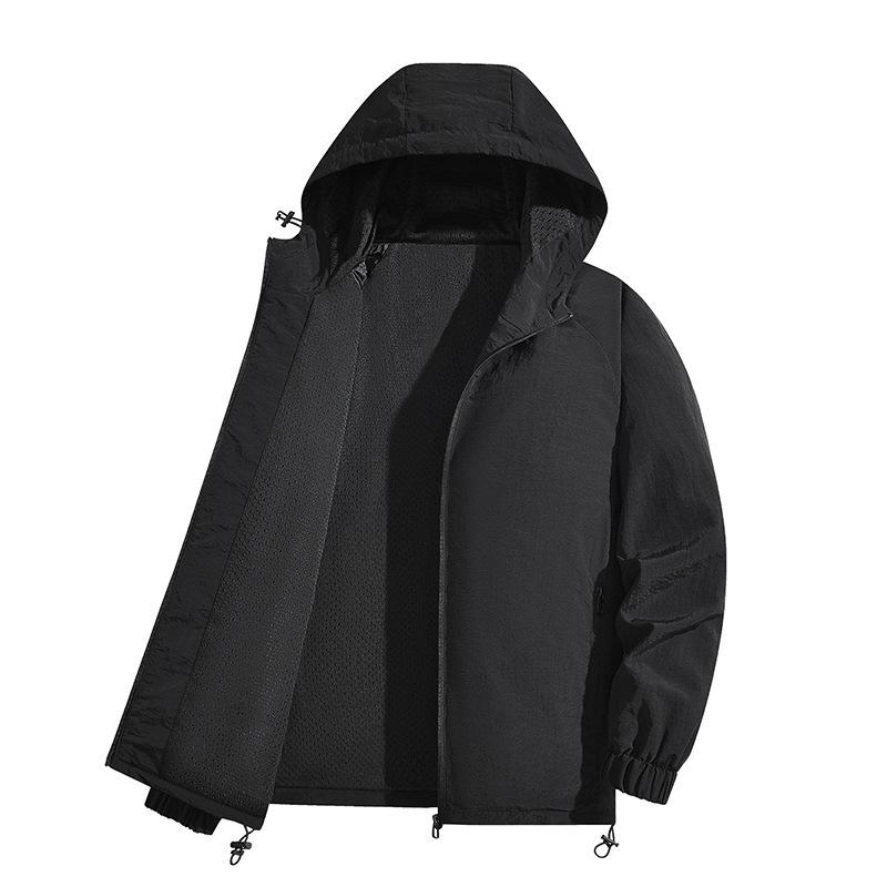 Frühlings- und Herbst Herrenmantel Lässige Herren Einzeljacke Neue lockere Kapuzenjacke