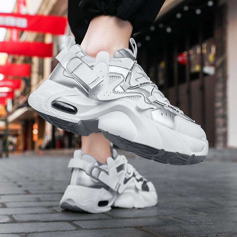 2025 Spring and Summer Trendy Shoes Red Men's Shoes Spring New Platform Dad Versatile Height Increasing Casual Shoes Sports Shoes