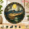 2D Flat Acrylic Puzzle Sun Catcher with 83pcs, Swamp Crocodile Theme Sun Catcher Jigsaw, Home Garden Decor, Ideal Gift for Christmas, Thanksgiving, Ha