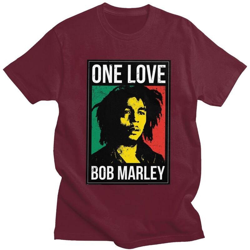 T-shirt Personalizzata Giamaica Reggae Rock Bob Marley Uomo Manica Corta T-shirt Casual Top 100% Cotone Slim Fit T-shirt Regalo