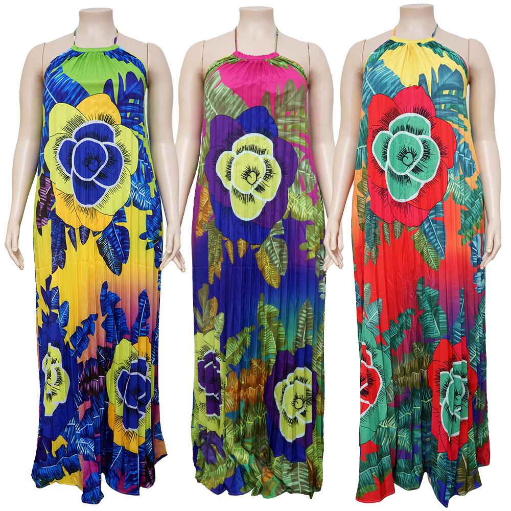 Übergröße Damen Print Mode Swing Kleid