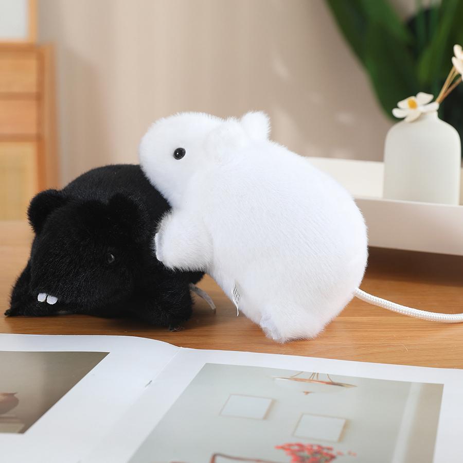 Cute 11 20cm Rat Mouse Plush Toy Lifelike Black White Mouse Doll Stuffed Animal Gift for Birthday Xmas