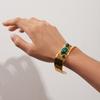 Vintage Stainless Steel Tiger Eye Stone Hollow Bracelet Women's Bangle Accessories