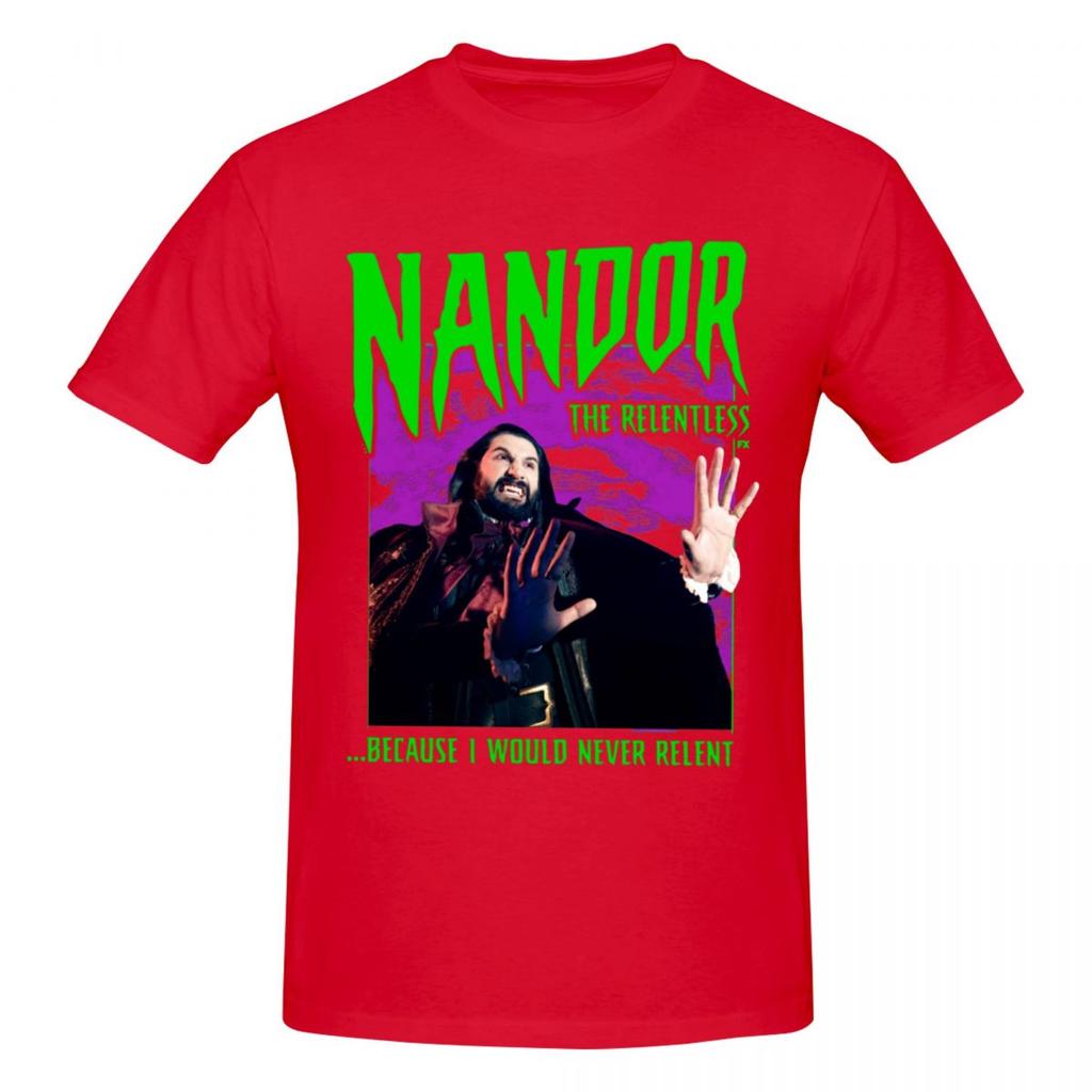 Unisex T-shirt What We Do In The Shadows Nandor Nieustępliwy Vintage Duży Rozmiar Okrągły Dekolt Krótki Rękaw Bawełna T-shirt