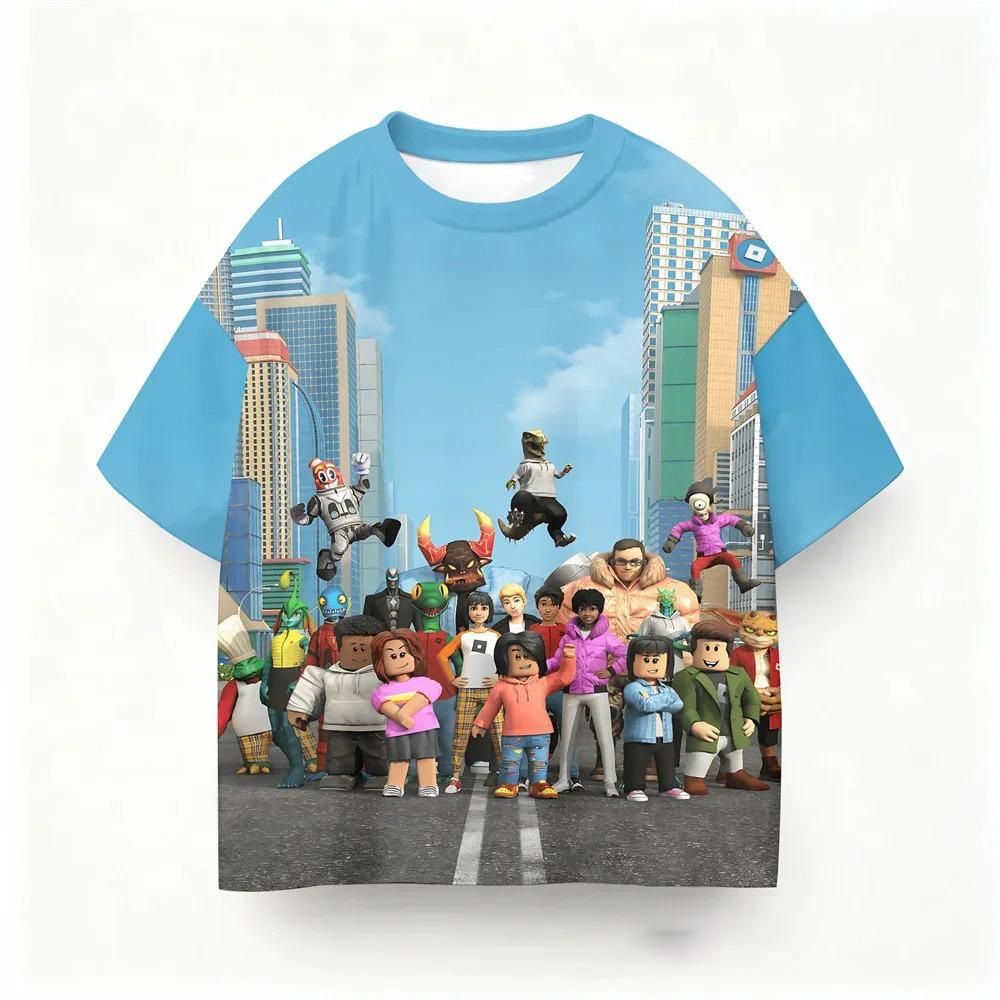 Roblox Skydiving Print Kids TShirt Boys Girls Casual Short Sleeve Crew Neck Tops Breathable Summer Children Daily Wear 100