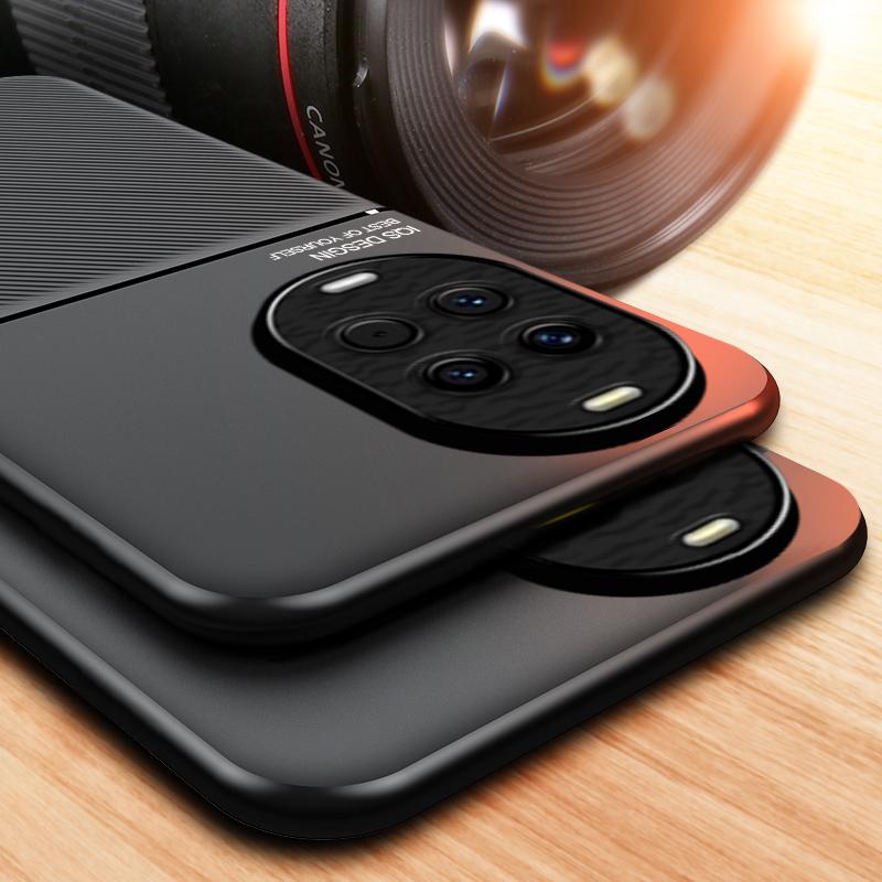 Magnetic Case Matte PU Leather Skin Case for Huawei Nova 14 Ultra / 14 Pro / Nova 14 5G Soft TPU Bumper With Metal Plate