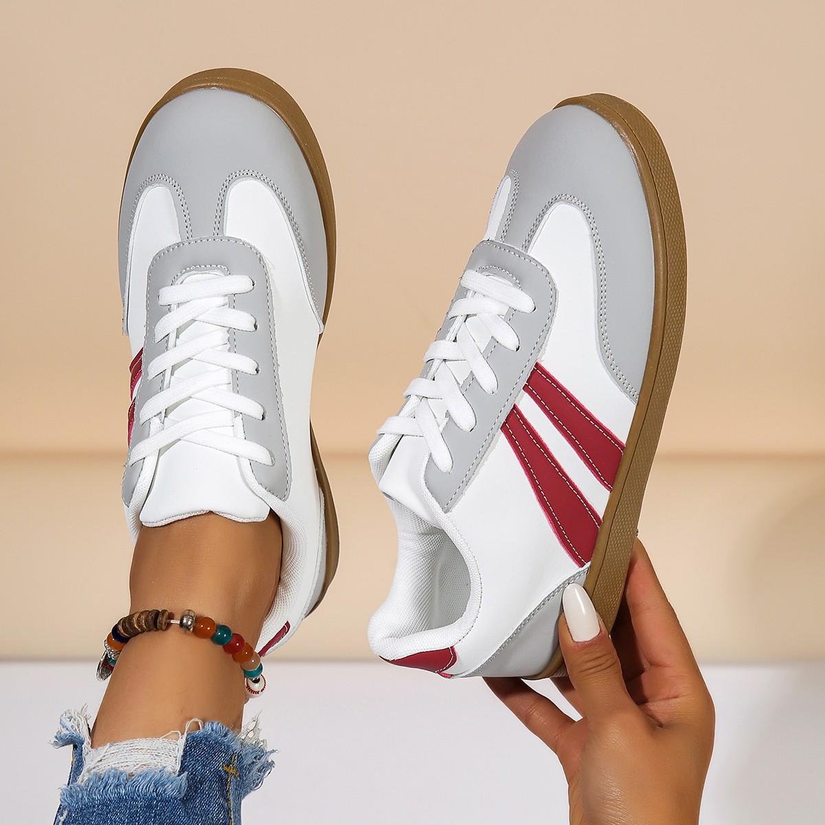 

Модные женские кроссовки 2025 Весна Новые Роскошные Лоферы на плоской подошве Удобные Слипоны Мягкие Женские Кроссовки Легкая Уличная обувь для Женщин 35 красный