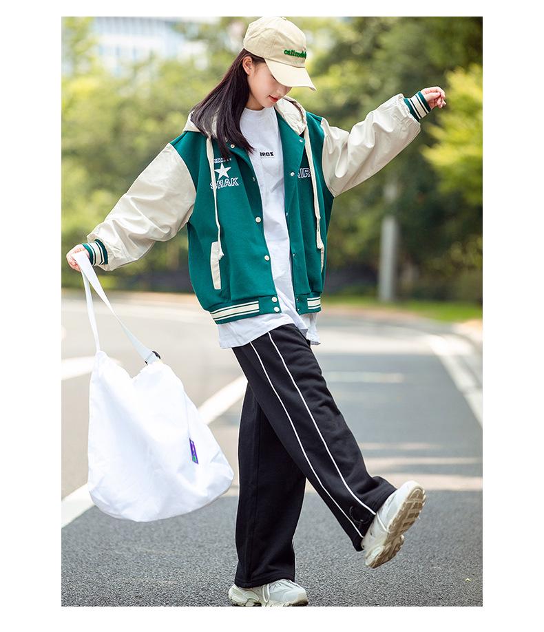 Girls' Loose Cuffed Sports Pants - Trendy Slimming Casual Sweatpants for Junior and High School Students