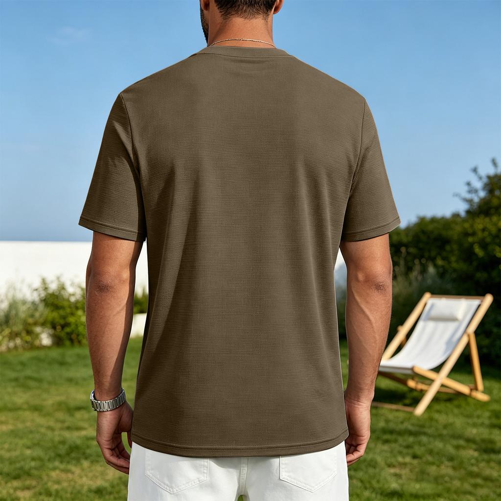 Men's Casual Crew Neck T-Shirt Breathable Quick Dry Short Sleeve Athletic Top Lightweight Comfortable Fit