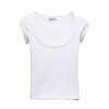 Women's Summer Sweet & Spicy Slim Fit Round Neck Ribbed Cotton T-Shirt, Short Sleeves