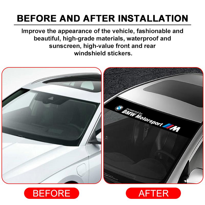 AAAPT1 Car Windshield Sticker Front Window Sticker Sunshade For BMW M5 M4 M3 F20 F40 F22 F30 E90 F32 F10 F06 F07 F46 E60 Z4 F15 F16 G30
