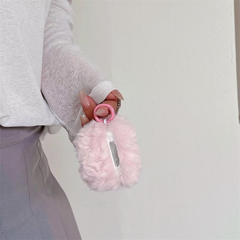 Plush pink diamond butterfly suitable for airpods4 protective case Apple bluetooth pro2 3rd generation earphone cover cute girl