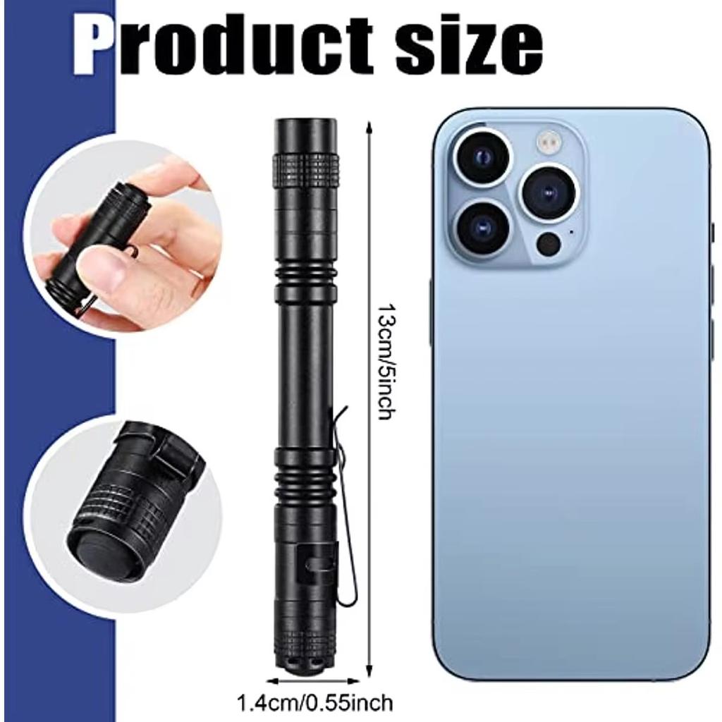 Mini přenosná UV / bílá svítilna Ultrafialová černá světelná pochodeň Používá baterie AAA s klipem na pero Vodotěsná Lékařské vyšetření