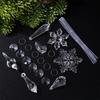 Clear Acrylic Christmas Tree Decorations Christmas Hanging Ornaments Snowflake & Icicle Hanging Decor New Year Party Decorations