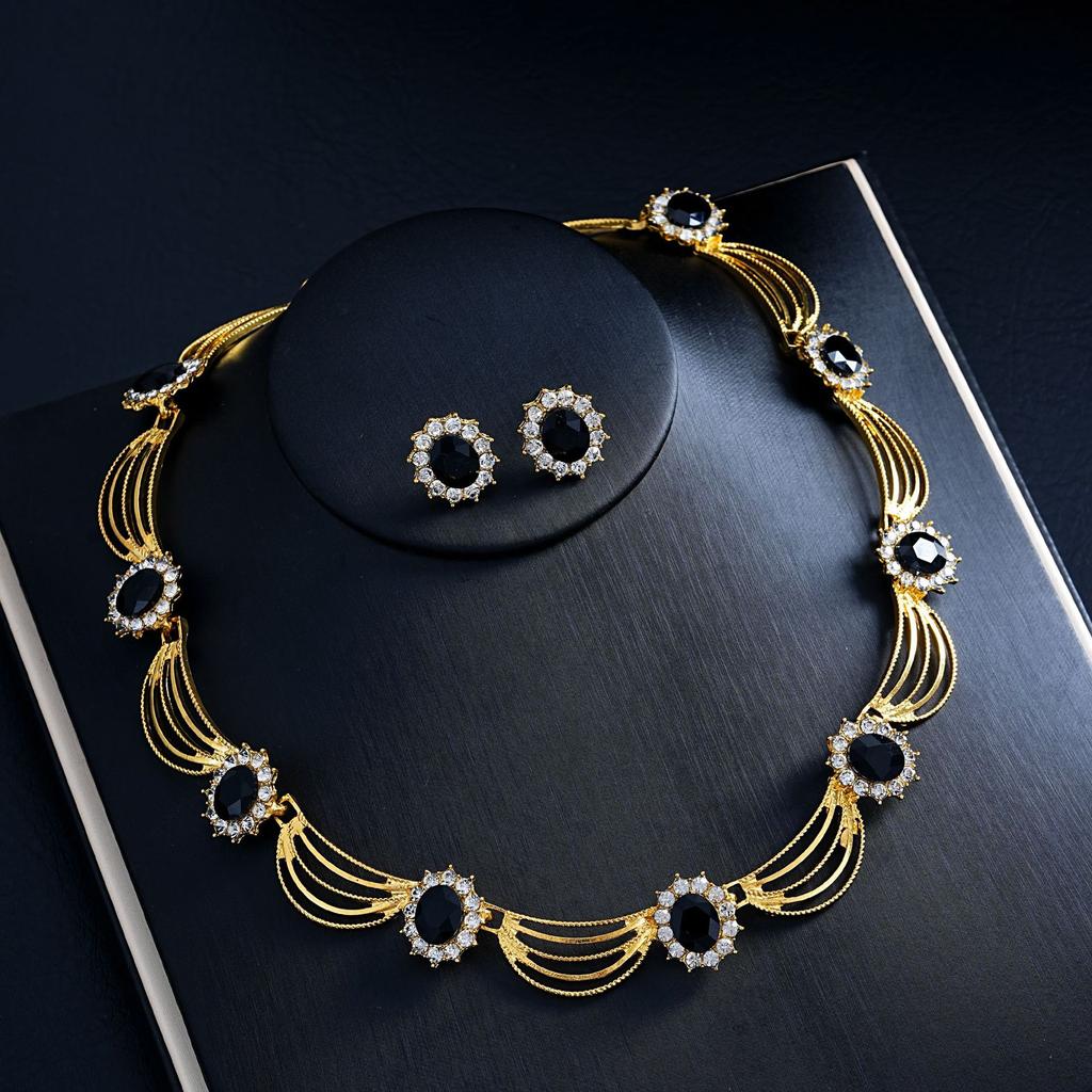 European and American Fashion Light Luxury Necklace Earrings Two-piece Set Bridal Wedding Accessories Dress Set Female 2026