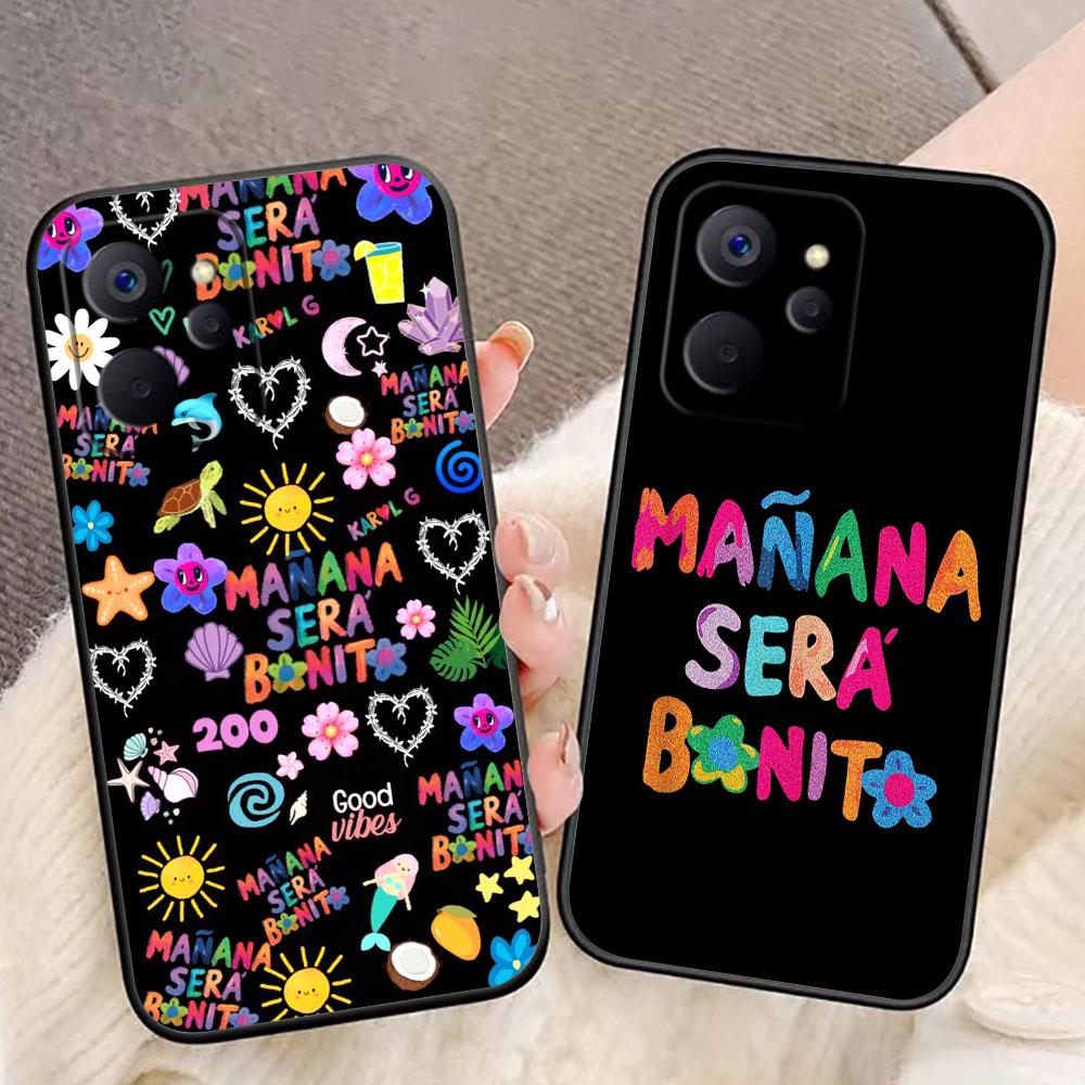 Étui de téléphone Sera B-Bonito Manana K-Karol G Pour Realme C75 C71 C65 C63 C55 C53 C35 C33 C30 C21 7 6 5 GT NEO 2 NARZO 50 X50 Étui