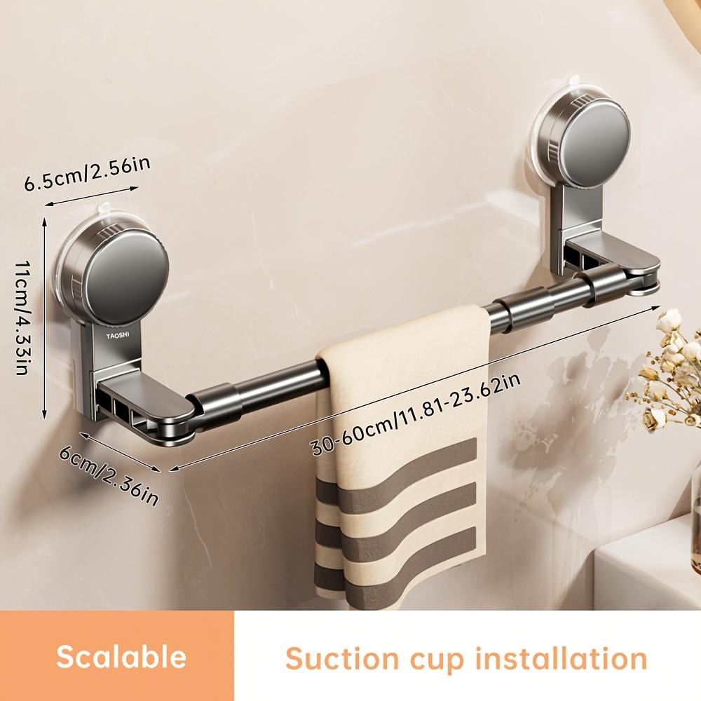 Retractable Towel Rack with Suction Cups That Leaves No Holes Or Marks, a Storage Rack for Kitchen Pot Lids , Made of Aluminum