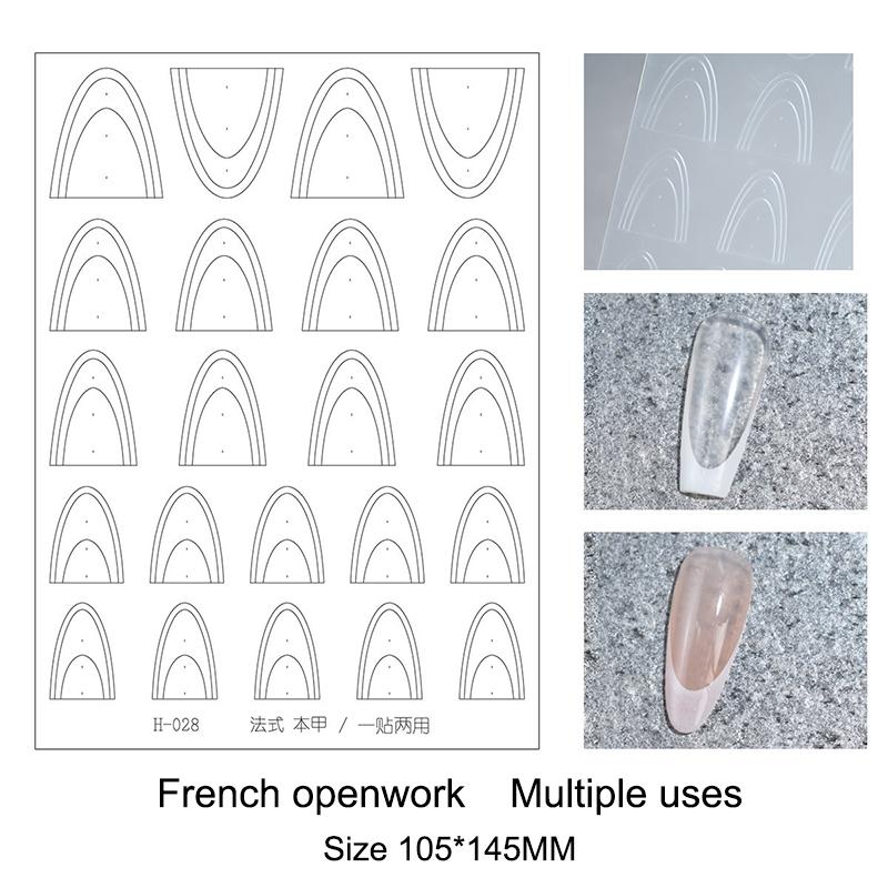 Flocon de neige creux transparent Feux d'artifice Cheval Autocollants pour ongles Pochoir aérographe Année du Cheval Série Nouvel An Décoration Autocollant pour ongles