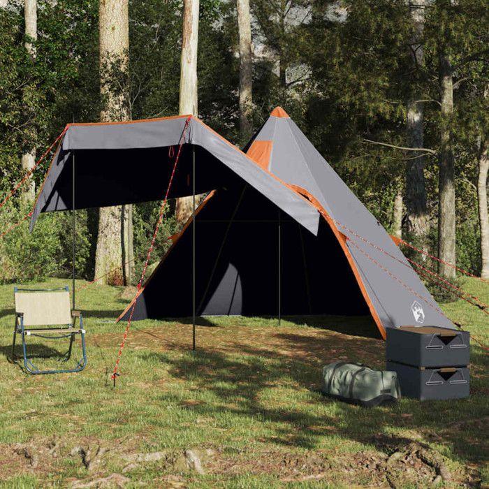 VidaXL Tente de camping tipi 5 personnes gris imperméable, tente, abri de camping, abri de jardin, tente de jardin, abri 4009409