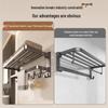 No-Drill Foldable Bathroom Towel Rack with Hooks and Storage Shelf
