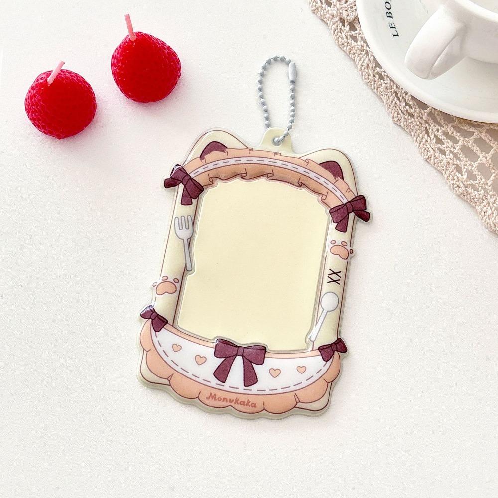 Cute 3 Inch Idol Photocard Holder PVC Kpop Idol Photo Frame with Chain Picture Display Card Holder