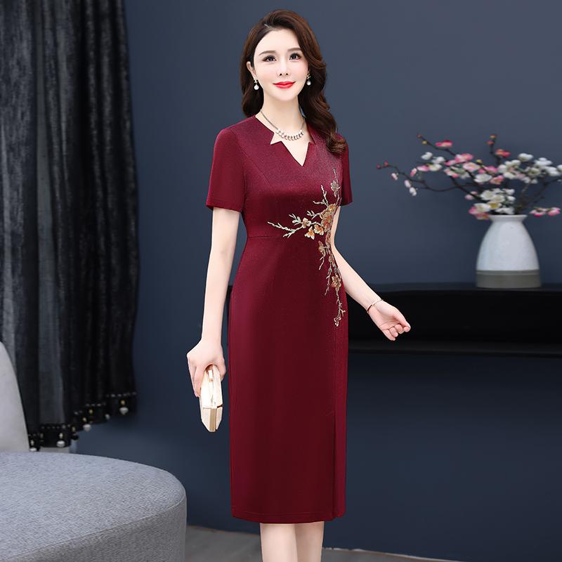 Mother Wedding Dress New Young Mother Short-sleeved Summer Wedding Dresses