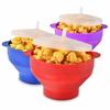 Collapsible Silicone Microwave Popcorn Maker Non-Toxic Popper Bowl with Lid for Family Weekend Movie Time