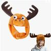 Divertente Cappello Animale di Peluche Design Alce Marrone Copricapo Cappello Perfetto per il Calore Invernale e Accessori per Festival Musicali Copricapo