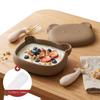Atti Hase Set Baby Bär Silikon Saug Napf und Flexibles Selbst Fütterungs Löffel Gabel Set